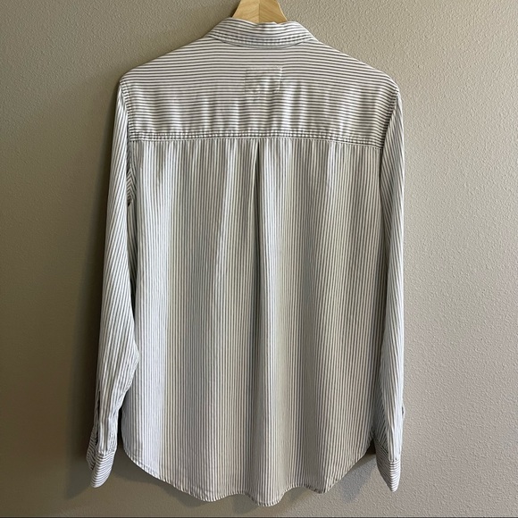 Rails Eliza Pinstripe Snap Button Down Top Size Medium White - Picture 5 of 10
